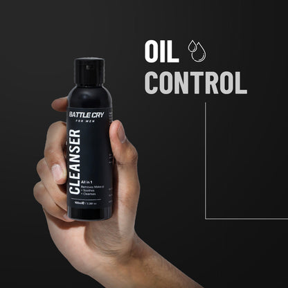 Battlecry face cleanser for men removes dirt and oil, suitable for all skin types