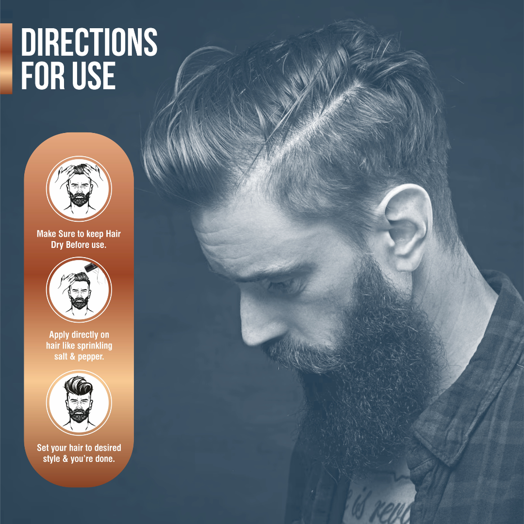Instant hair volume powder for men natural lift and style