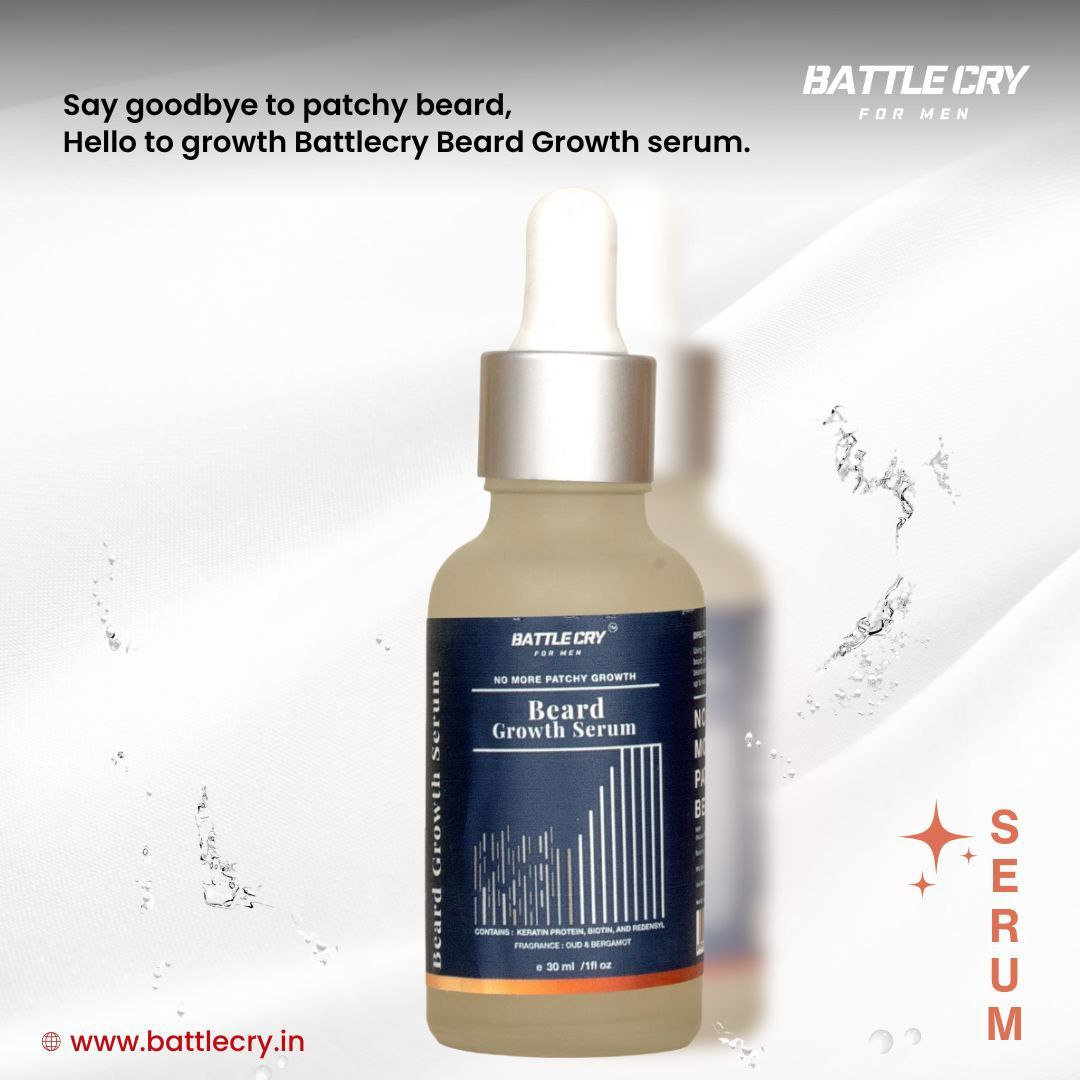 Battlecry beard growth serum promotes thicker and fuller beard