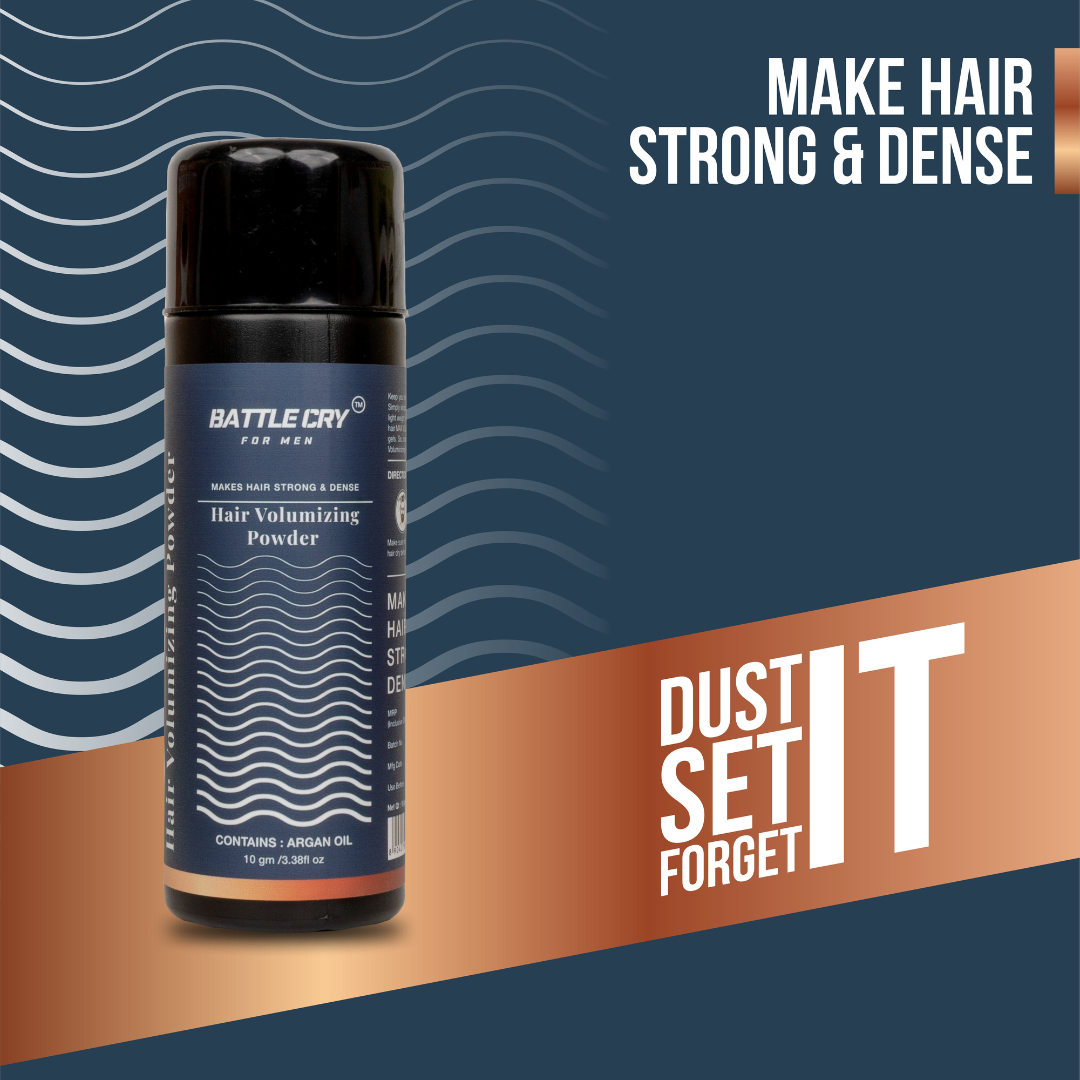 Volumizing hair powder wax for men Battlecry long-lasting hold