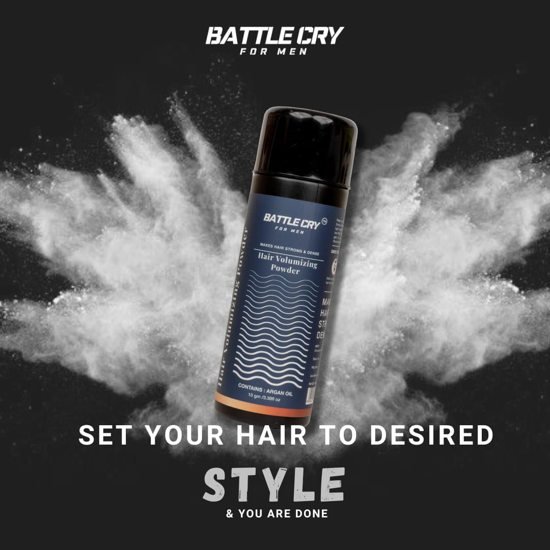 Battlecry men’s styling powder for hair volume and matte finish
