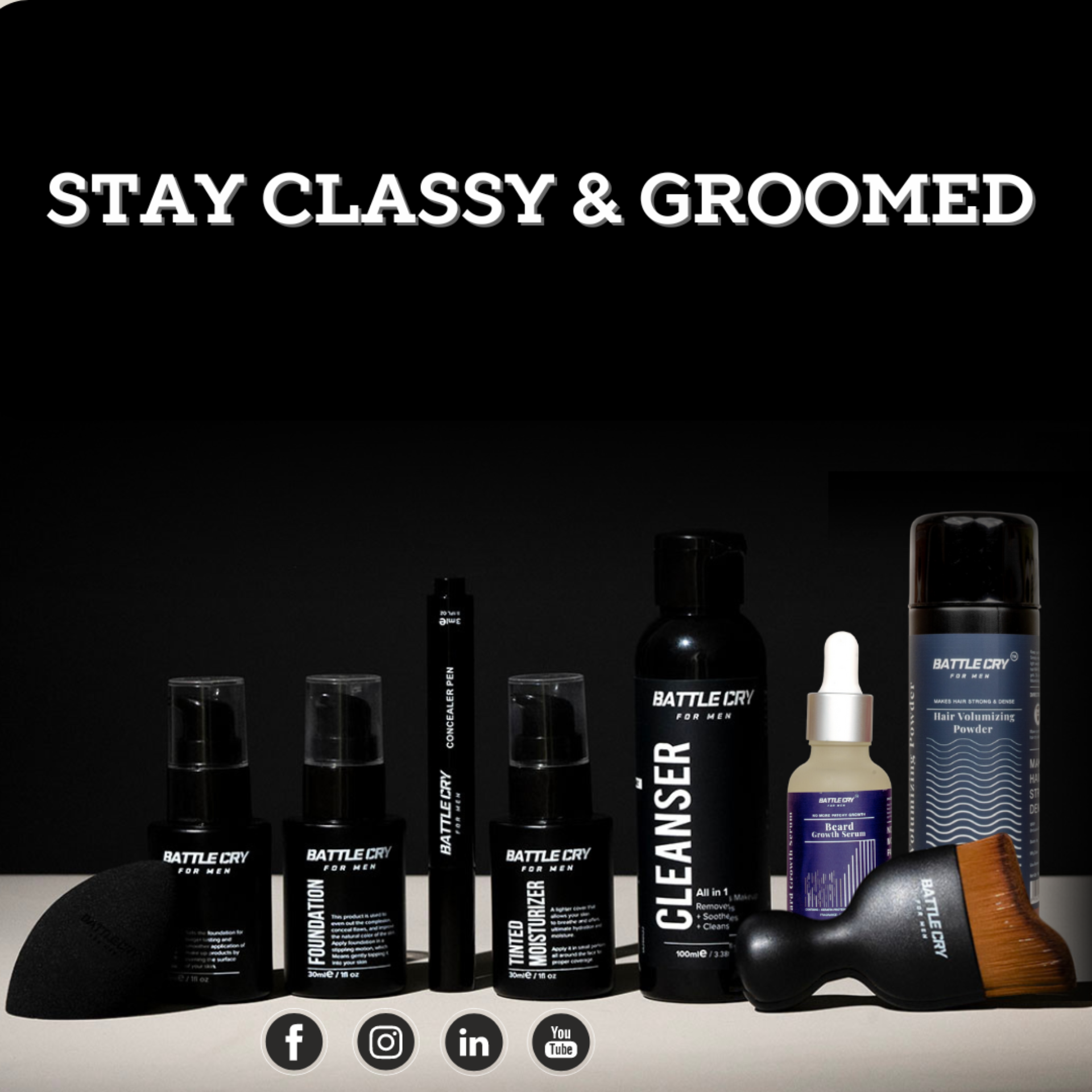 Complete makeup kit for men in India – Battlecry daily use grooming set