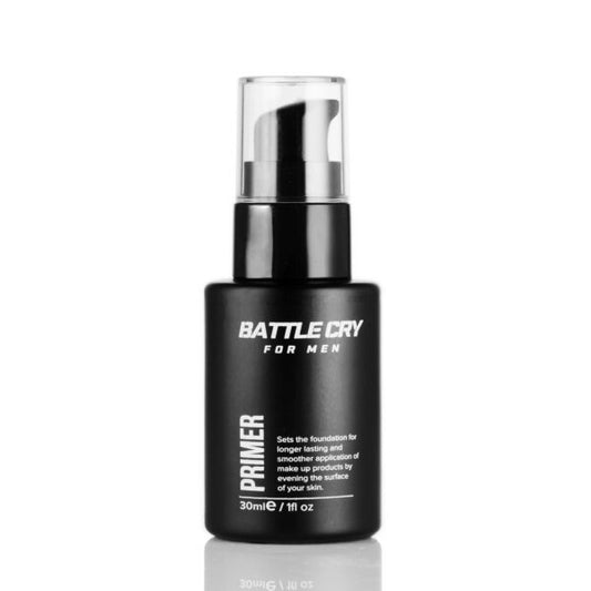 Men’s makeup primer evens skin texture and controls shine